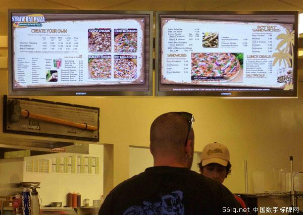 快餐店中的數(shù)字標(biāo)牌：數(shù)字菜單系統(tǒng),信息顯示系統(tǒng),多媒體信息發(fā)布系統(tǒng),數(shù)字標(biāo)牌,digital signage
