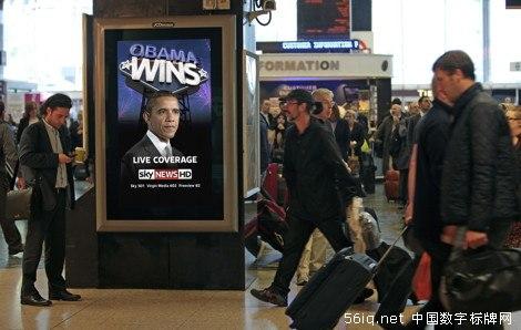 奧巴馬連任美國總統(tǒng) 數(shù)字標(biāo)牌早知道,信息顯示系統(tǒng),多媒體信息發(fā)布系統(tǒng),數(shù)字標(biāo)牌,digital signage