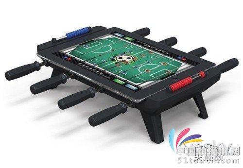 iPad又增新外設(shè) 搖身一變成桌面足球平臺,信息顯示系統(tǒng),多媒體信息發(fā)布系統(tǒng),數(shù)字標(biāo)牌,digital signage
