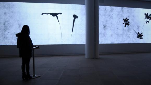 多屏互動(dòng) 用3臺(tái)iPad在120英尺的巨幕長(zhǎng)廊上作實(shí)時(shí)壁畫,信息顯示系統(tǒng),多媒體信息發(fā)布系統(tǒng),數(shù)字標(biāo)牌,數(shù)字告示，digital signage