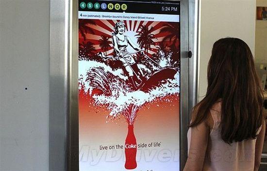 紐約地鐵站安裝高科技地圖指示觸摸屏,信息顯示系統(tǒng),多媒體信息發(fā)布系統(tǒng),數(shù)字標(biāo)牌,數(shù)字告示，digital signage