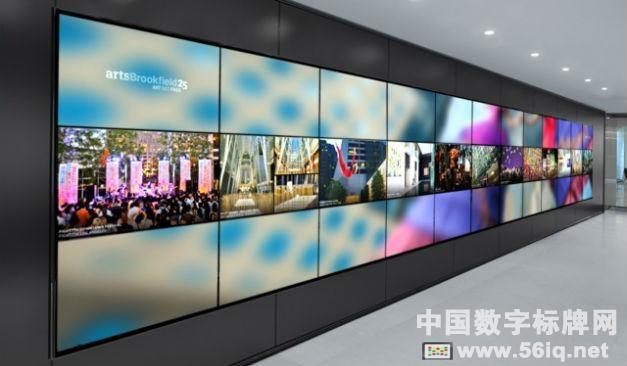 巨大的視頻墻光臨Brookfield總部充當(dāng)迎賓,多媒體信息發(fā)布系統(tǒng),數(shù)字標(biāo)牌,數(shù)字告示，digital signage