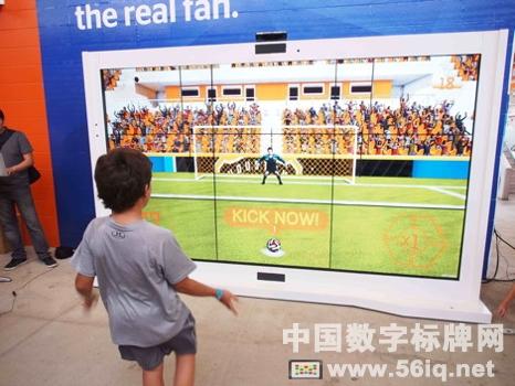 數(shù)字標(biāo)牌互動(dòng)游戲墻亮相BBVA Compass球場(chǎng),多媒體信息發(fā)布系統(tǒng),數(shù)字標(biāo)牌,數(shù)字告示，digital signage