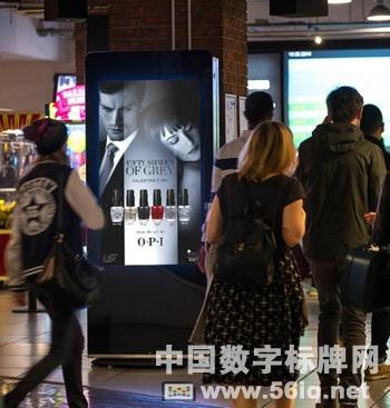 OPI五十度灰通過(guò)影院數(shù)字廣告牌宣傳促銷(xiāo),多媒體信息發(fā)布系統(tǒng),數(shù)字標(biāo)牌,數(shù)字告示，digital signage