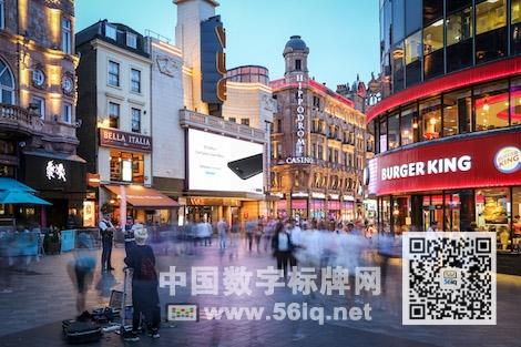 全新數(shù)字屏幕亮相倫敦萊斯特廣場,多媒體信息發(fā)布系統(tǒng),數(shù)字標牌,數(shù)字告示，digital signage